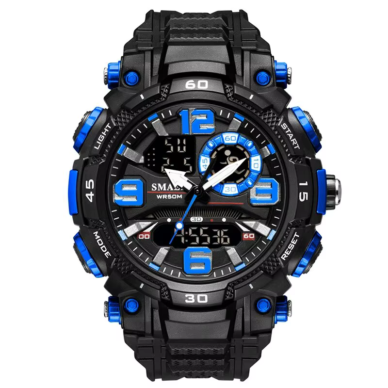 SMAEL-Montre à quartz étanche pour homme, chronomètre, montres LED, horloge masculine, montres de sp