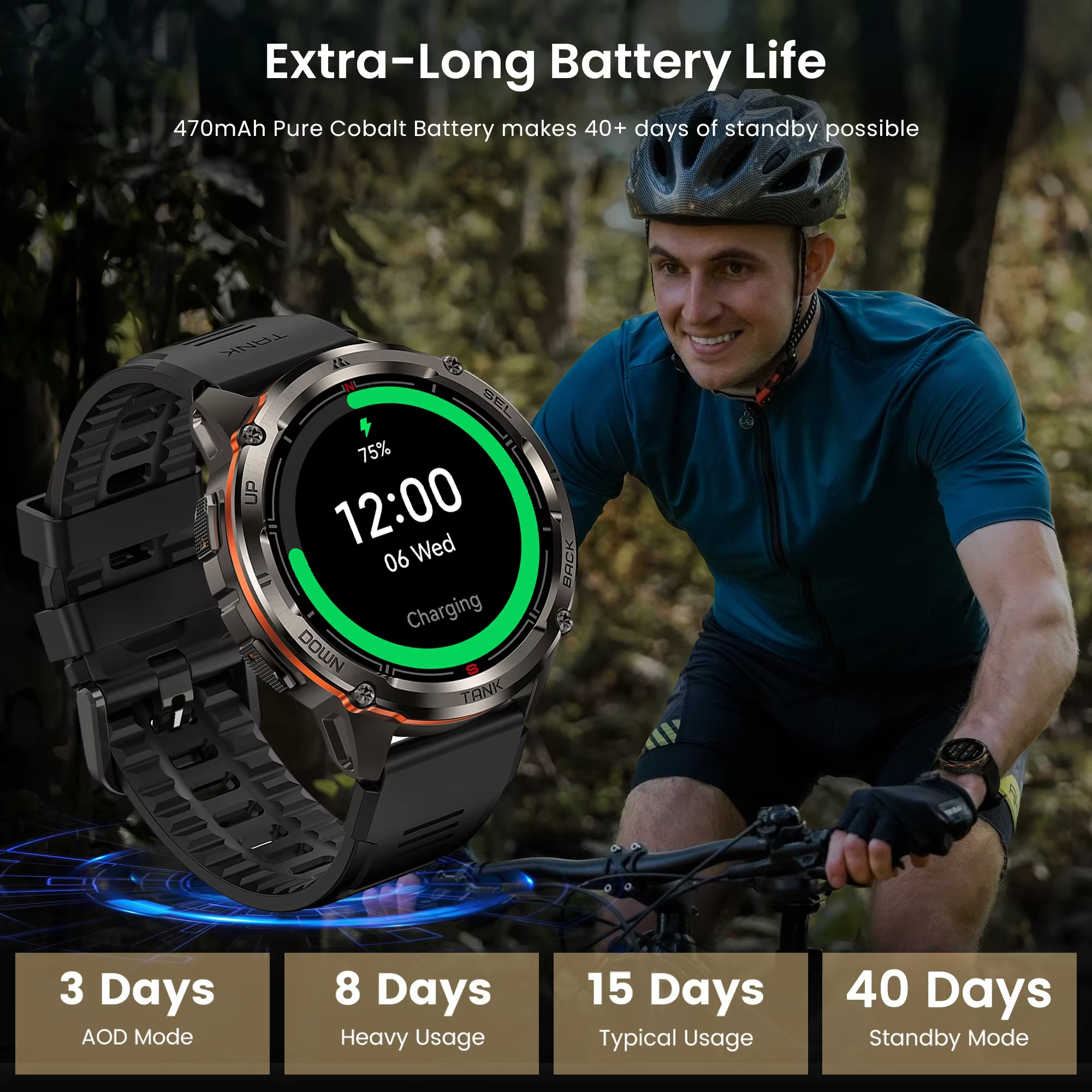 KOSPET TANK T3 Ultra 2 montre intelligente pour hommes GPS en acier inoxydable Smartwatch 50M étanch
