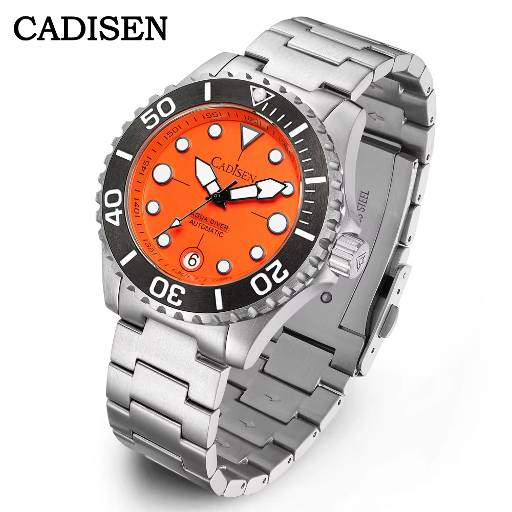 Montre de plongée mécanique avec mouvement 8215, boîtier en acier, diamètre 40 mm, épaisseur 12 mm, 