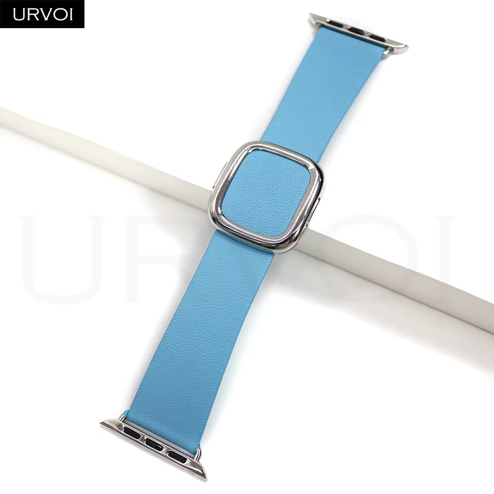 URVOI bracelet à boucle moderne pour Apple Watch série 11 10 9 8 7 6 SE bracelet en cuir fin pour iW