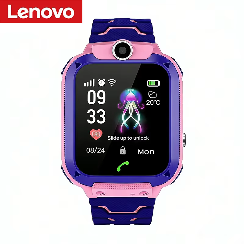 Montre connectée enfant Lenovo Kids SOS GPS 4G avec carte SIM, appel, caméra, étanche, pour garçons