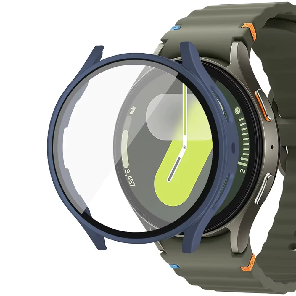 Étui de protection d'écran pour Samsung Galaxy Watch 7 6 5 4 40mm 44mm, boîtier rigide mat + verre t