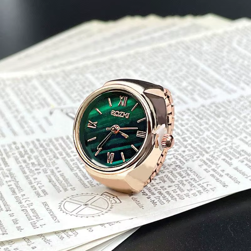 Montre Bague à Doigt Tendance : Accessoire de Mode Créatif, Mouvement Vintage, Boîtier en Alliage, M