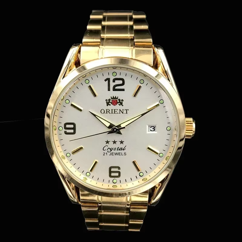 Orient Double Lion montre classique série montre pour hommes bracelet en acier inoxydable luxe multi