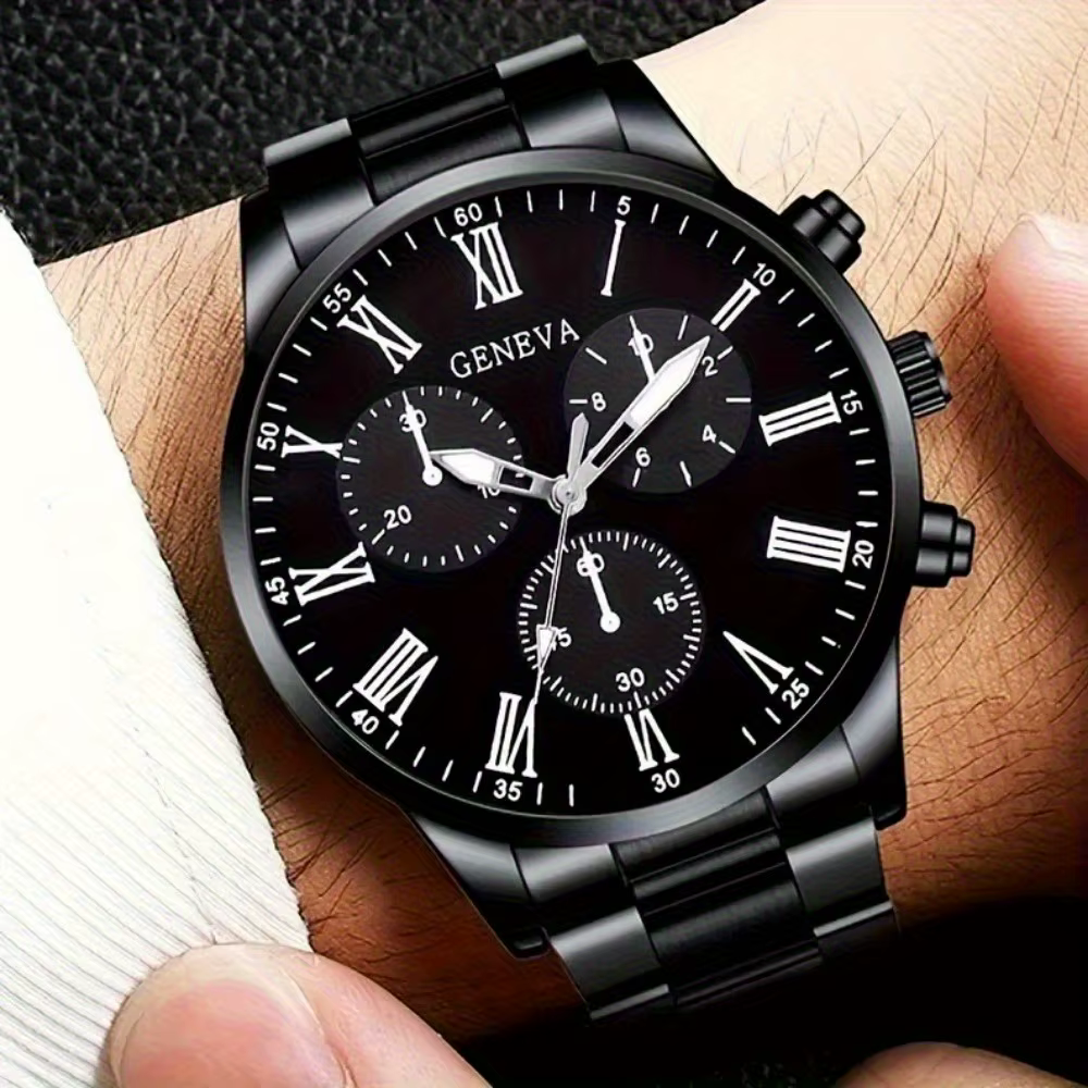 Ensemble de montres à quartz de luxe pour hommes, 2 pièces, vêtements d'affaires et décontractés, ca