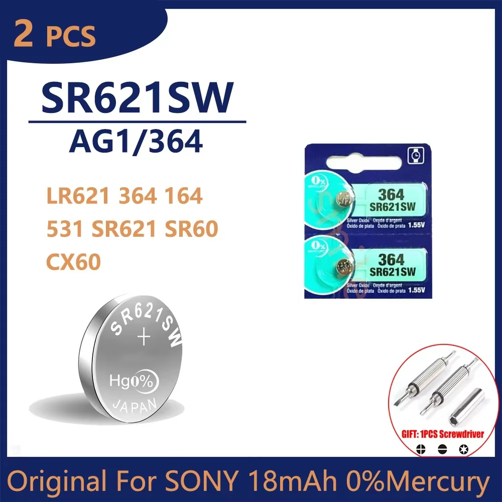 Batterie bouton originale pour SONY 364 SR621SW SR60 1.55V, pour montre, jouets, piles bouton à dist