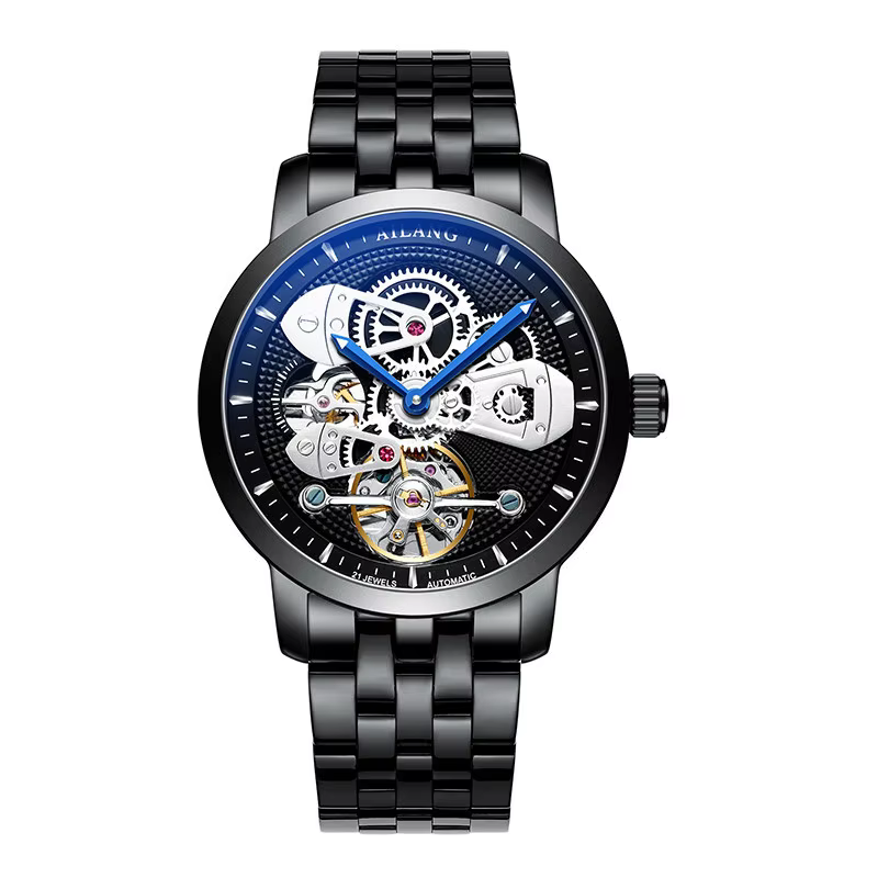 Montre mécanique automatique de luxe 2026 Festival Ai LANG avec tourbillon, bracelet en cuir, étanch