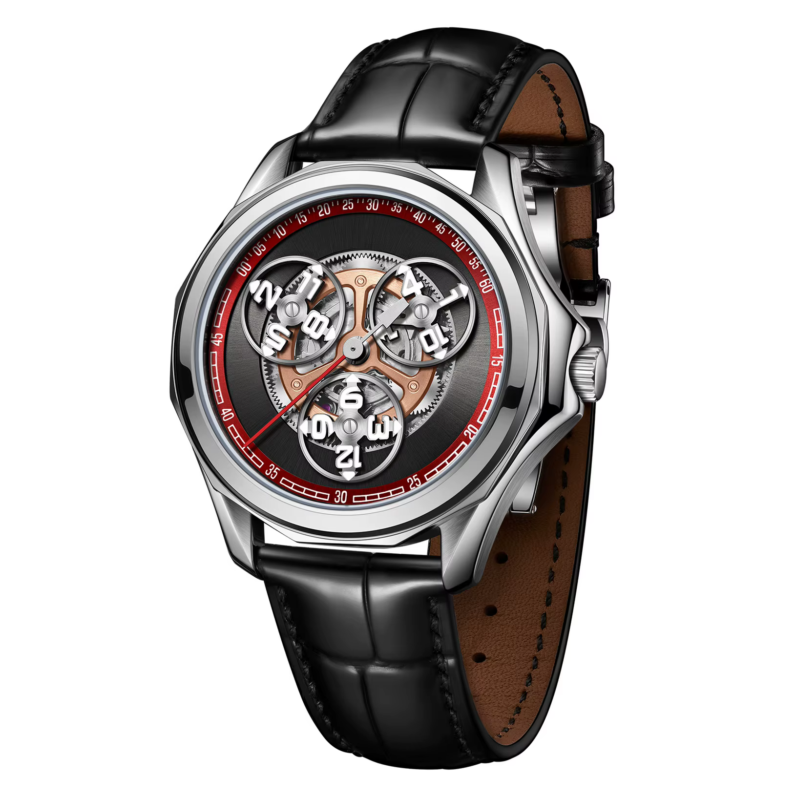 OBLVLO hommes montre automatique 42MM mode mécanique montre-bracelet lumineux rotatif petite étoile 