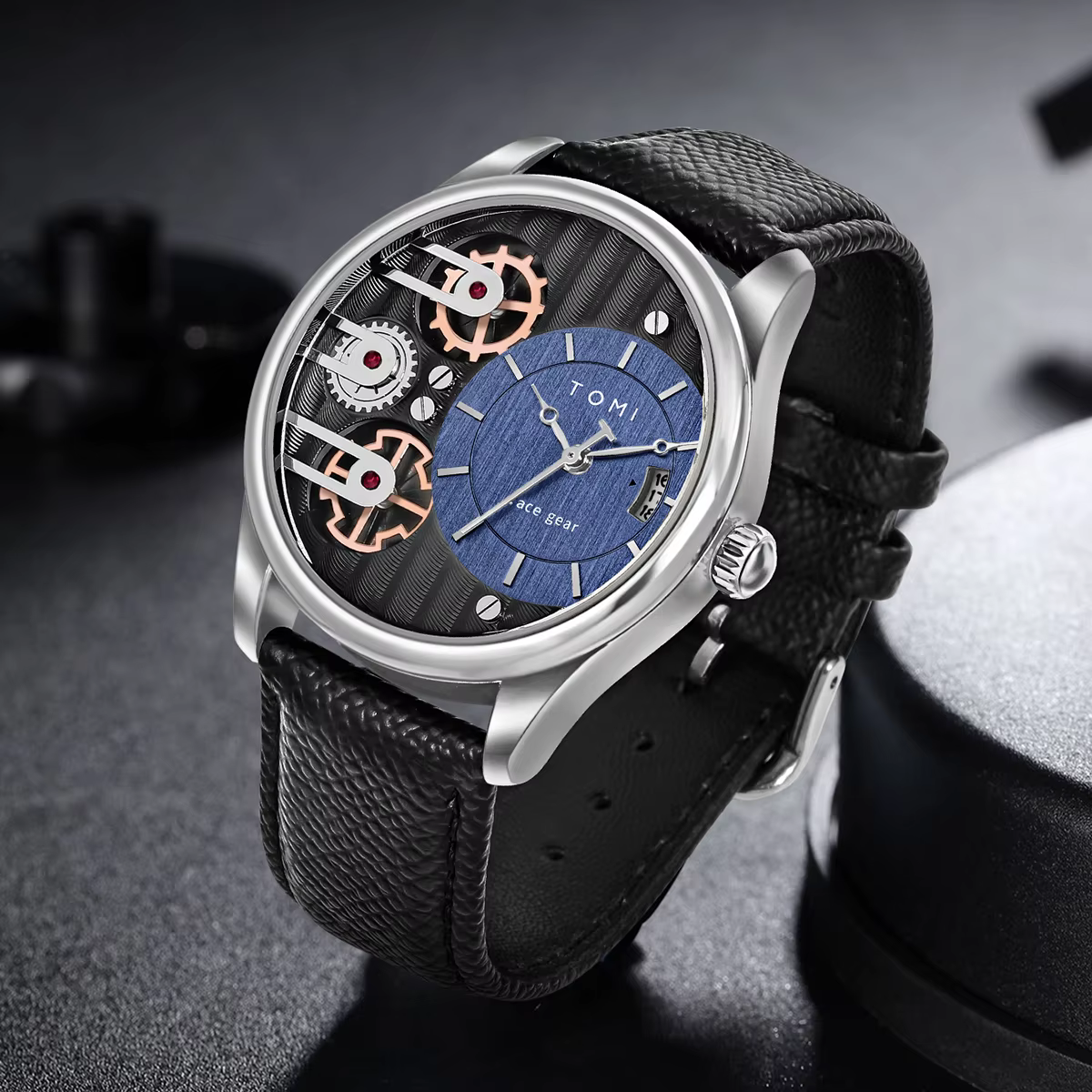 TOMI-Montre à quartz avec poignées amovibles pour homme, luxe, simple, affaires, bracelet, festival,