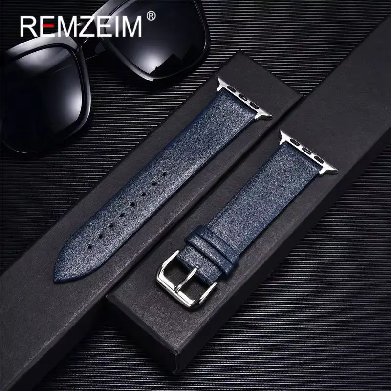 Bracelet en cuir véritable pour Apple Watch 8 7 6 SE 5 4 3 2 38mm 40mm 41mm Bracelet de montre en cu