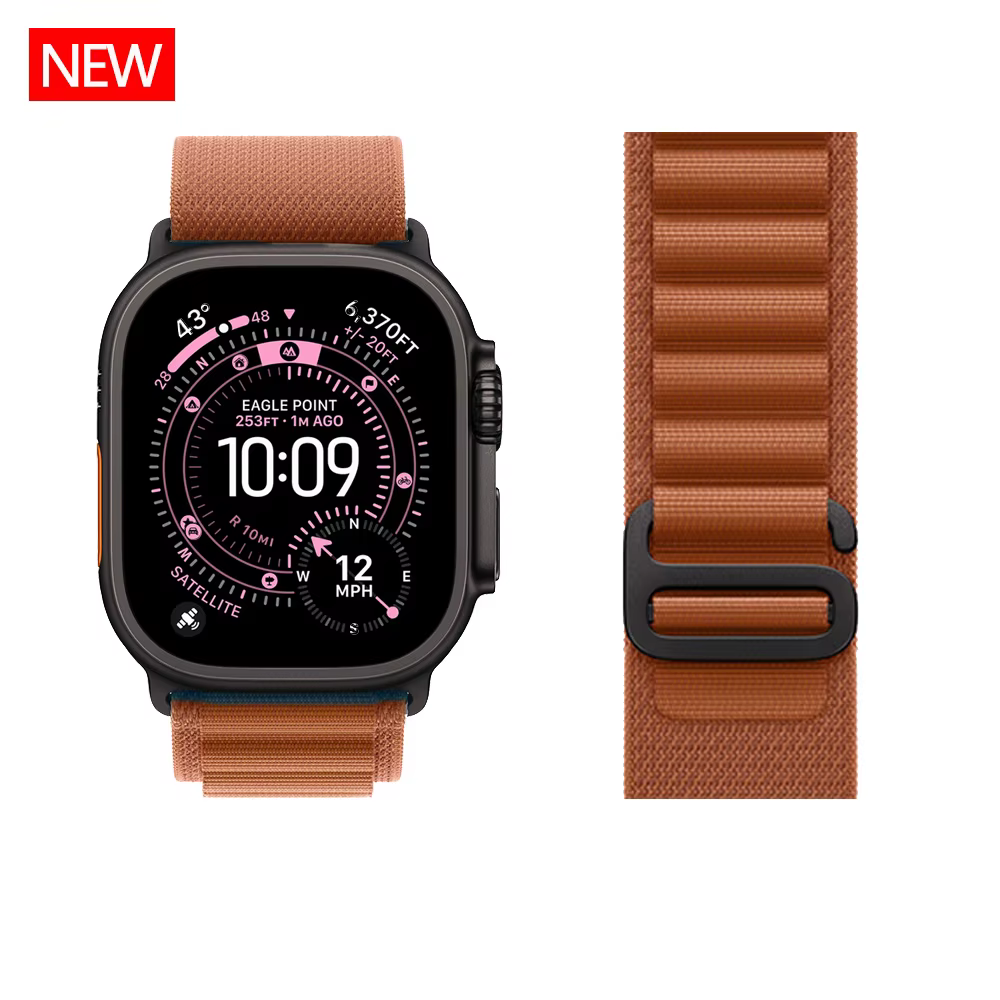 Bracelet à boucle alpine pour Apple Watch Ultra 3 bandes 49mm bracelet en Nylon iwatch série 11 10 4