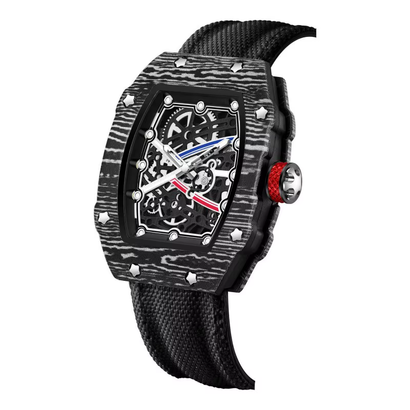Nouvelle montre à quartz tendance ultra-fine en forme de tonneau de vin avec bracelet en nylon, élég