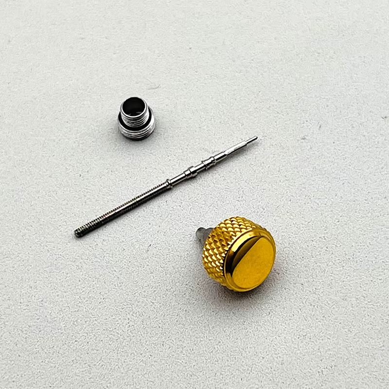 SKXHouseCrown-Couronne de montre moletée gravée en "S", pièces de réparation de boîtier de mouvement