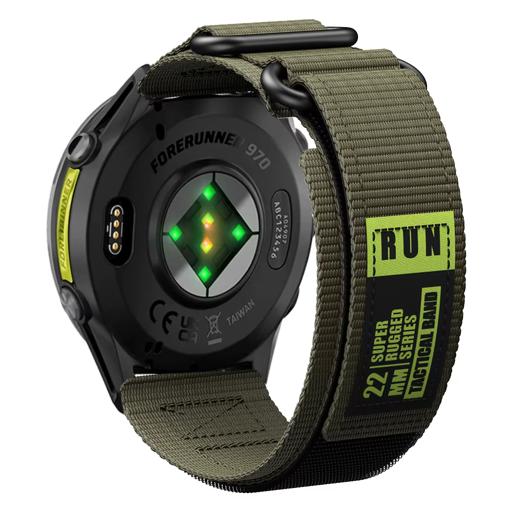 Bracelet de montre en nylon à fermeture auto-agrippante pour Garmin Forerunner 970 965 955 945 935 7