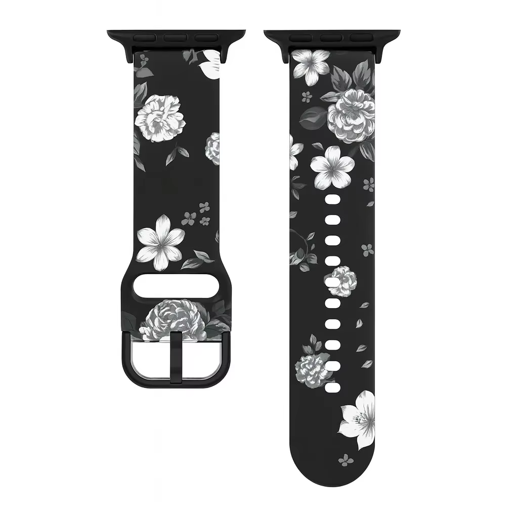 Bracelet pour Apple Watch Band 46mm 42 45 41 44 40 38mm, bracelet en silicone imprimé pour iWatch Se