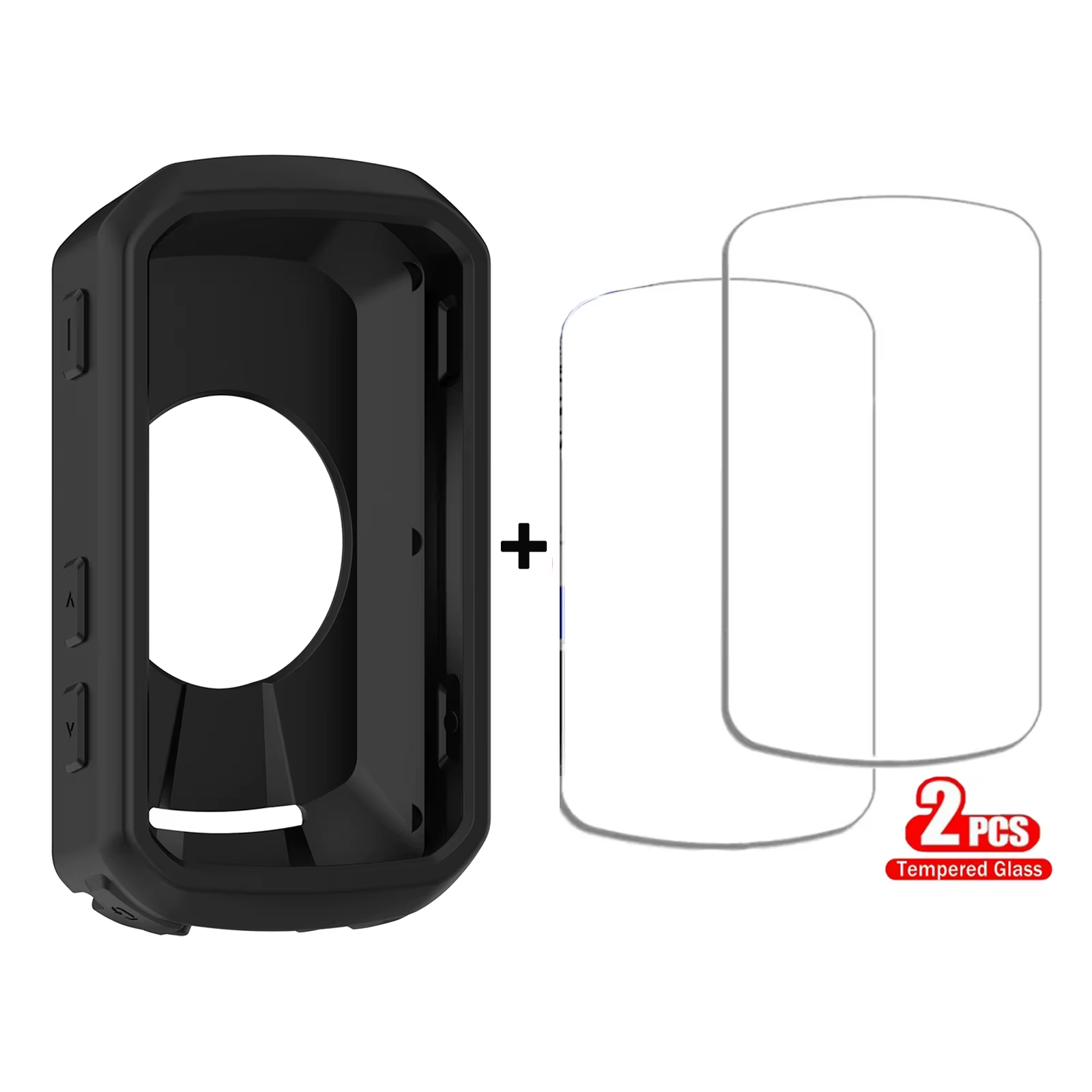 Verre trempé (2 pièces) + coque en silicone pour Garmin Edge 850 550, protection d'écran pour chrono