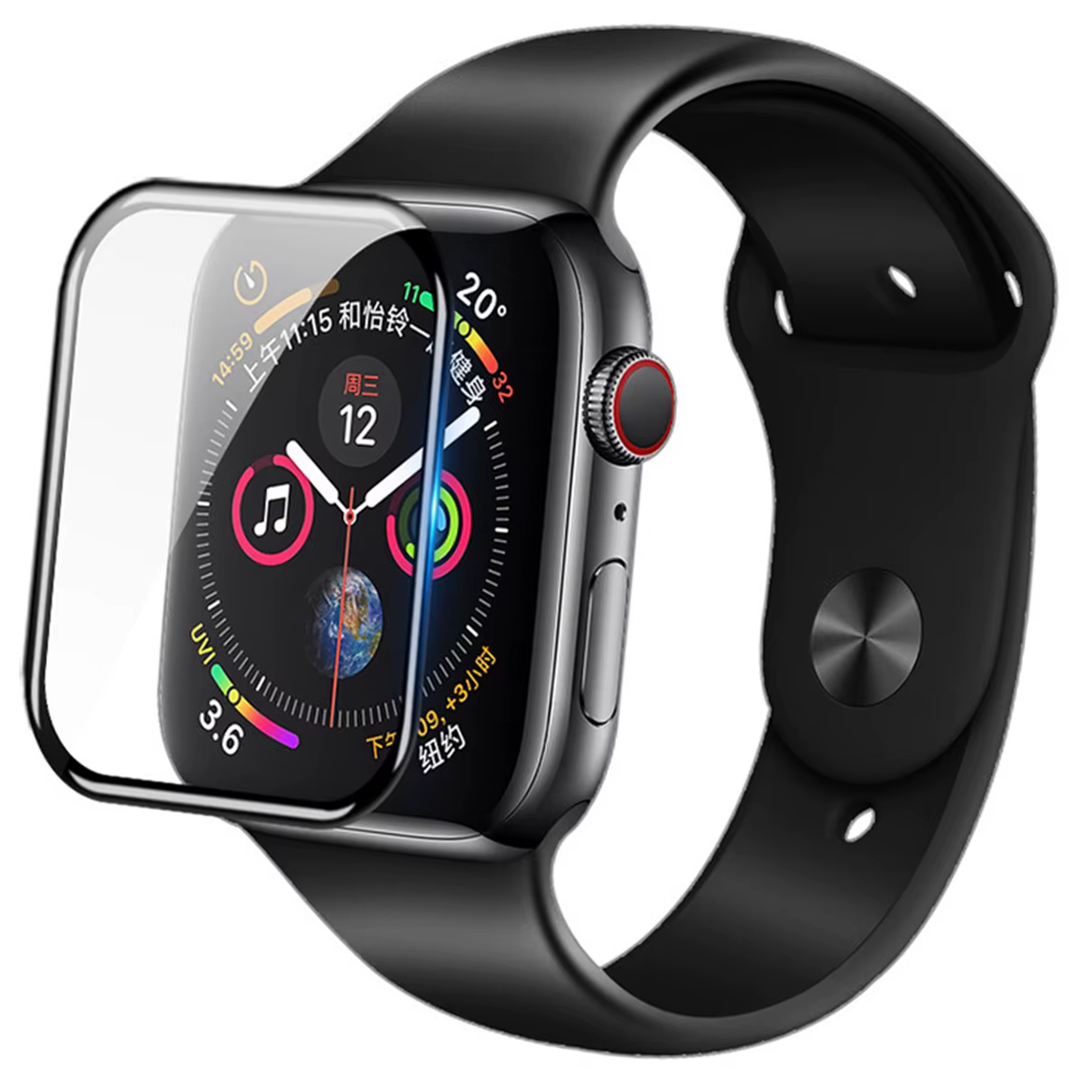 Protecteur d'écran pour Apple Watch série 9 8 7 6 SE 5 4 3, accessoires 9D HD, Film complet pour IWa