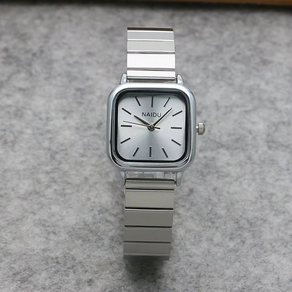 Montres-bracelets en acier inoxydable pour femmes, argent simple, marque exquise, mode minimaliste f