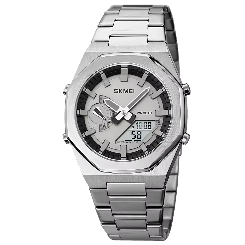 SKMEI 1816 montre à Quartz de luxe hommes numérique LED double affichage de l'heure étanche montres