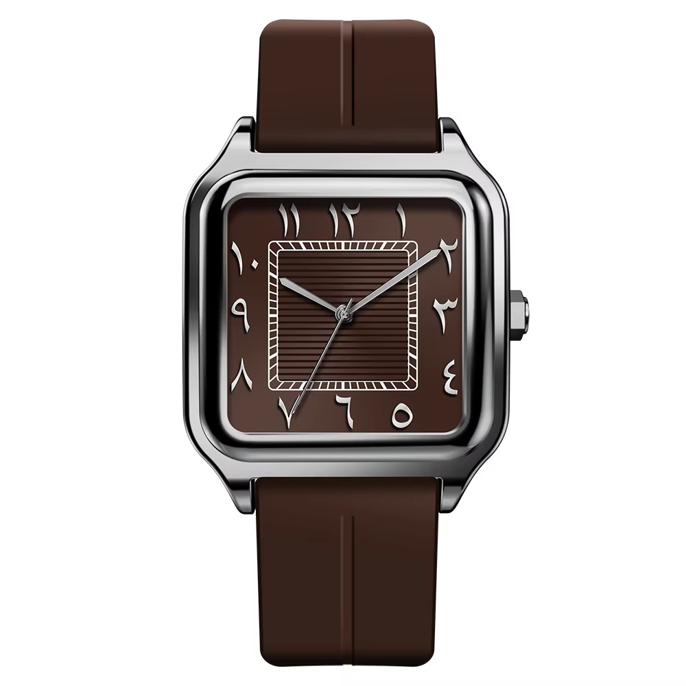 Montre à Quartz avec chiffres arabes du moyen-orient, cadran carré en alliage, montre de sport décon