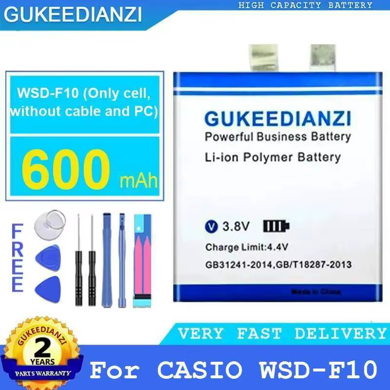 Pour Casio Watch Wsd-F10 uniquement cellule, sans câble ni batterie intelligente PC 600Mah longue du
