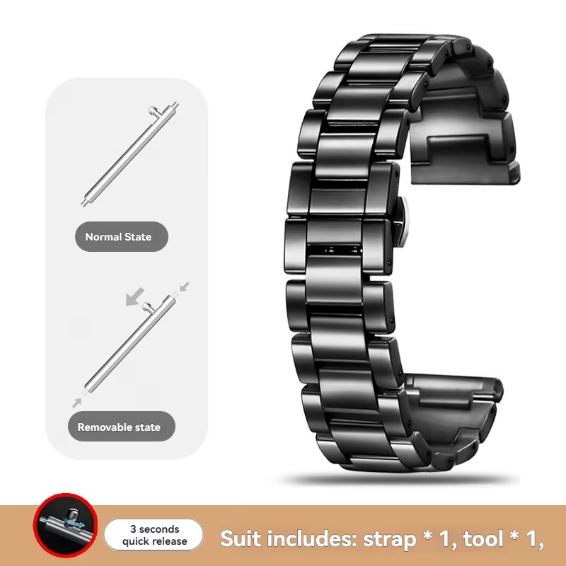 Bracelet de montre en céramique 14mm 15 16 17 18 19 20 21mm 22mm bracelet de montre blanc noir brace