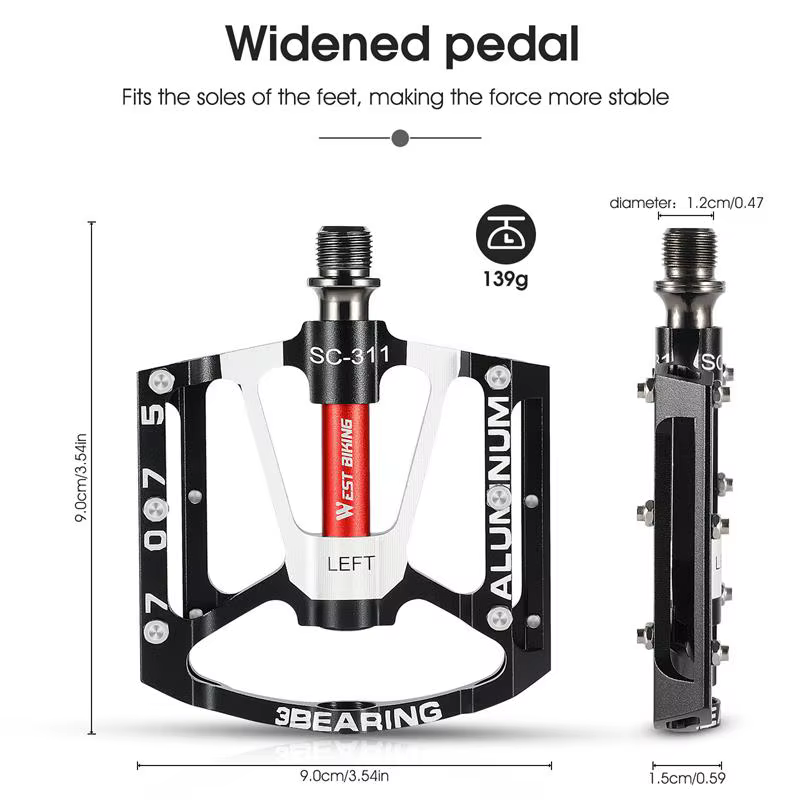 WEST BIKING pédales de vélo ultralégères antidérapantes CNC BMX vtt pédale de vélo de route cyclisme