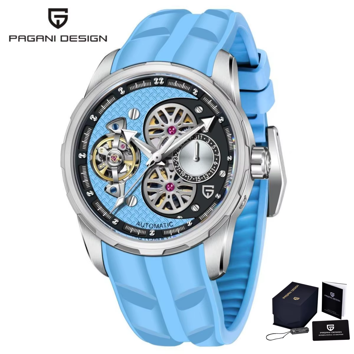PAGANI DESIGN PD-YS022 montre mécanique pour hommes Tourbillon squelette montre-bracelet pour hommes