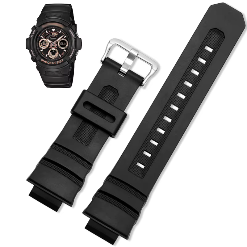 Bracelet de montre noir pour Casio g-shock AW-591/590/5230/282B AWG-M100/101 G-7700/7710, Bracelet e