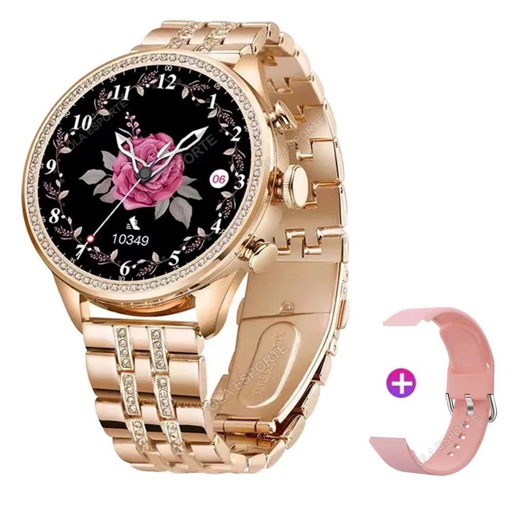 Mode luxe montre intelligente femmes Bluetooth appel pression artérielle bricolage personnalisé Spor