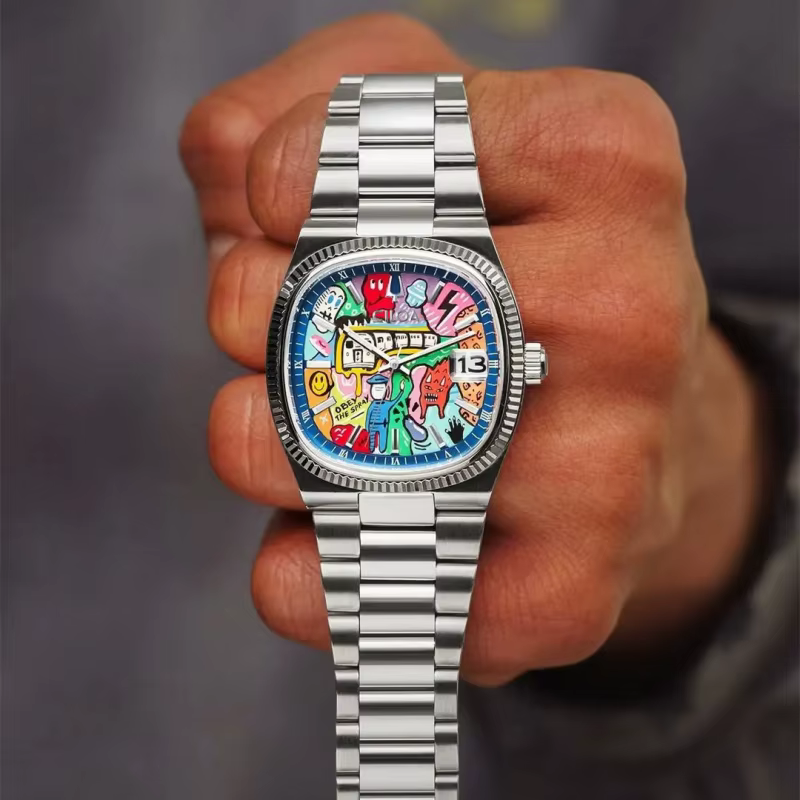 Montre carrée rétro pour homme, marque de luxe légère, cadeau authentique, nouvelle collection 2026,