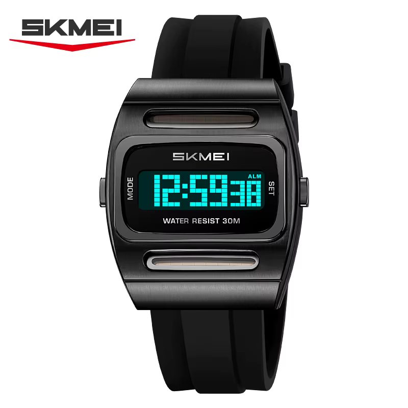 Montres de sport numériques multifonctionnelles à énergie solaire de luxe SKMEI 2563, horloge électr
