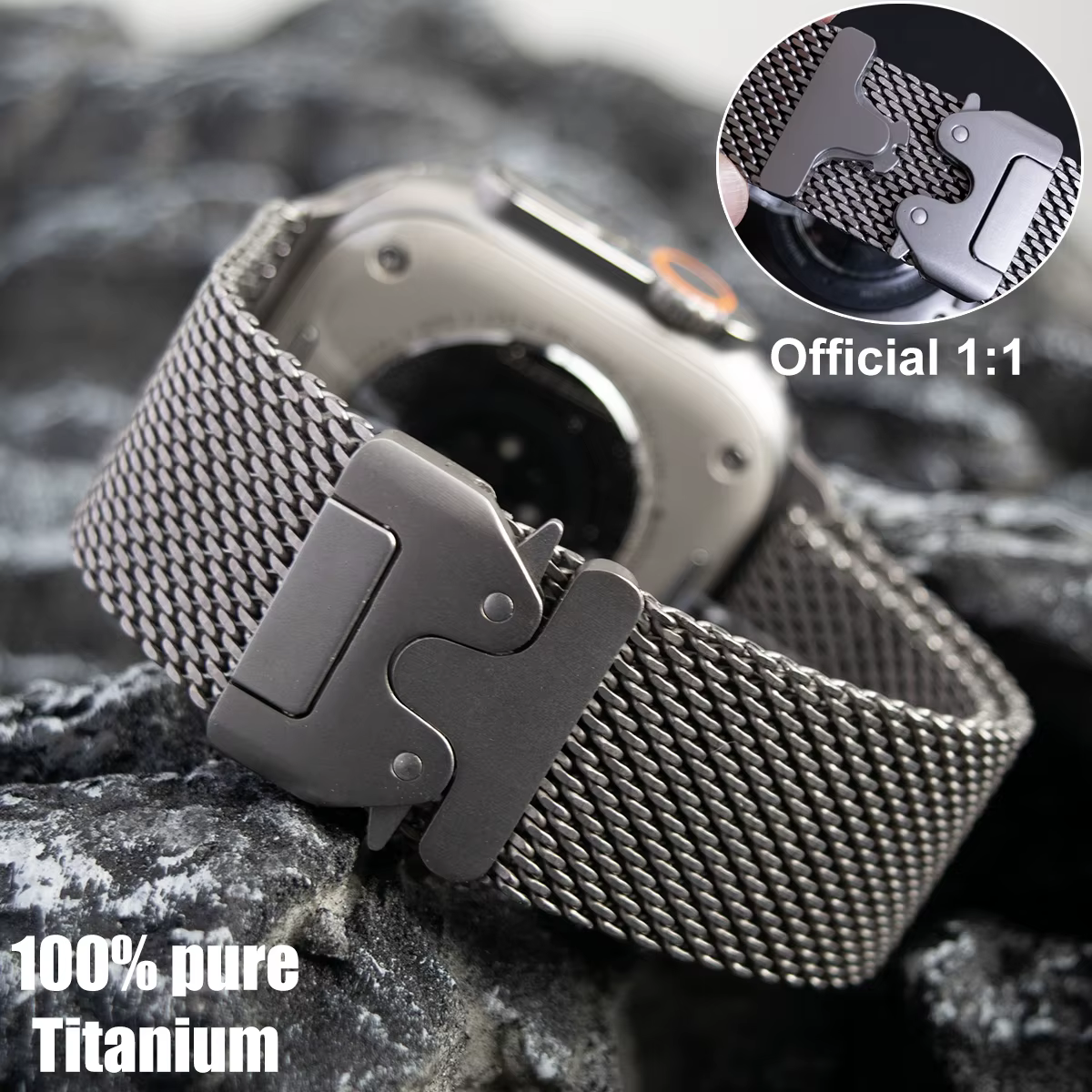 VWAR 100% Bracelet milanais en titane pur pour Apple Watch Ultra 3 2 bandes 49mm 45mm 46mm 44mm Brac