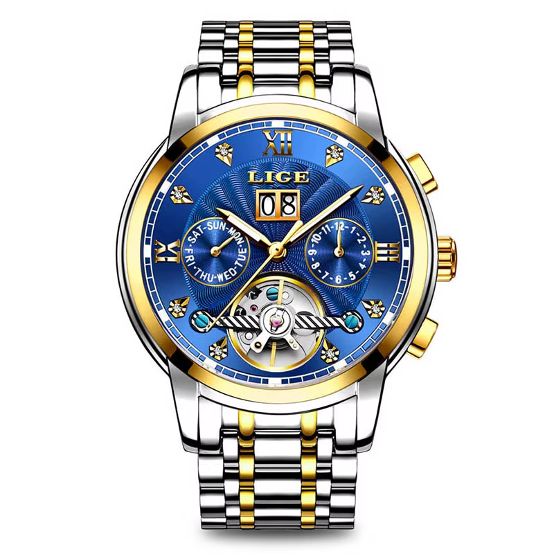 Montres pour hommes LIGE Fashoin, marque haut de gamme, montre automatique pour hommes, étanche, aci