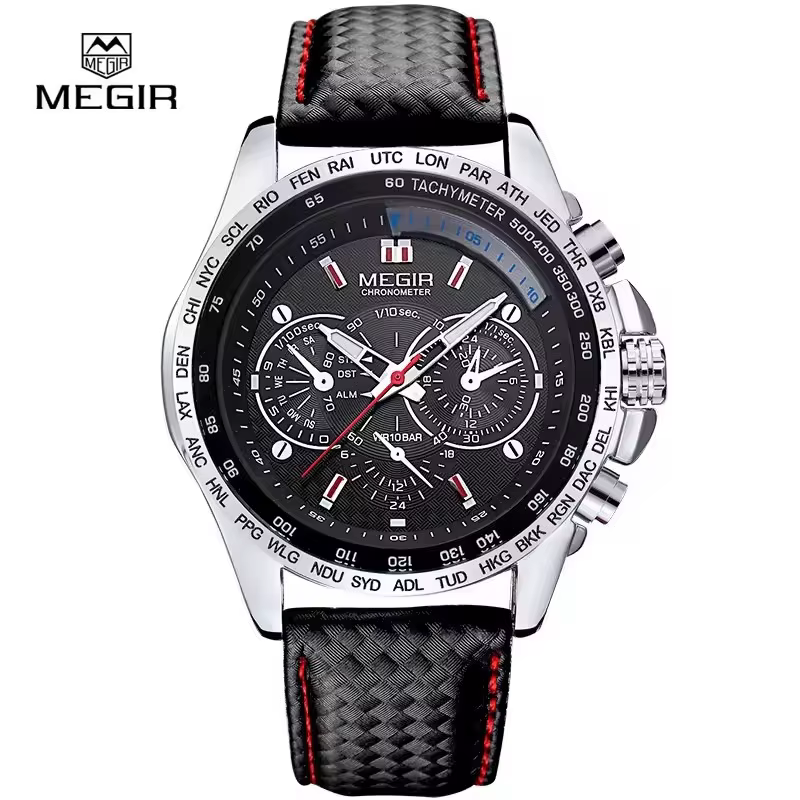 MEGIR 1010 montre à Quartz pour hommes populaire Original de luxe marque de mode bracelet en cuir ho