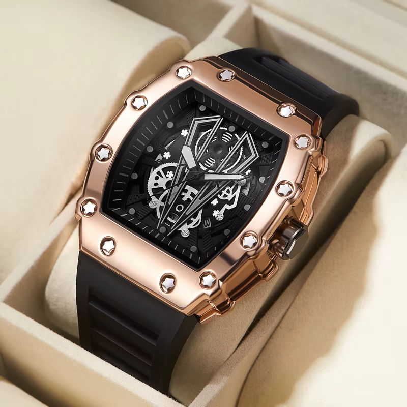Montre de commerce extérieur grand cadran pour hommes Quartz étanche Sport carré montre lumineuse po