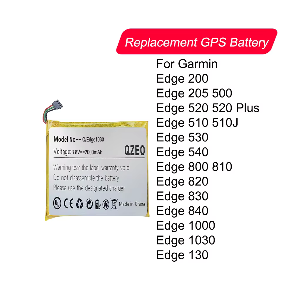 Batterie GPS de remplacement pour Garmin Edge 200 205 500 520 Plus 510 510J 530 540 800 810 820 830