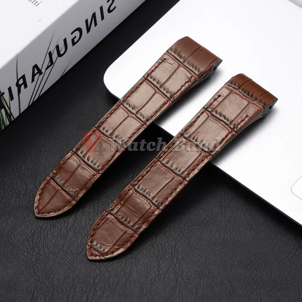 Bracelet de montre en cuir de veau véritable pour Cartier Santos 20 mm 23 mm, boucle déployante, mot