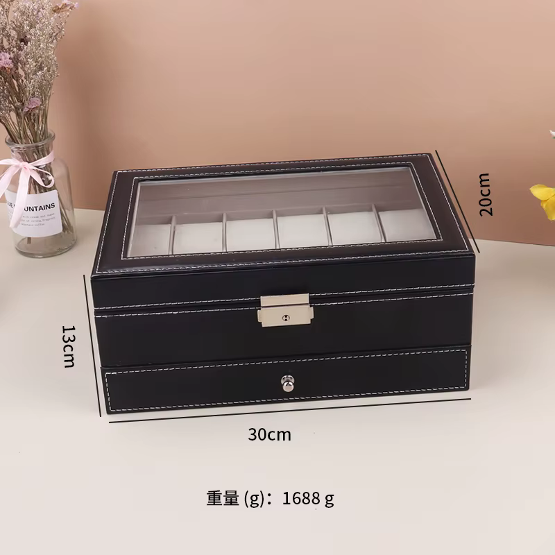 Boîte de montre en cuir PU, support de boîtier de montre, boîte de rangement pour montres à quartz, 