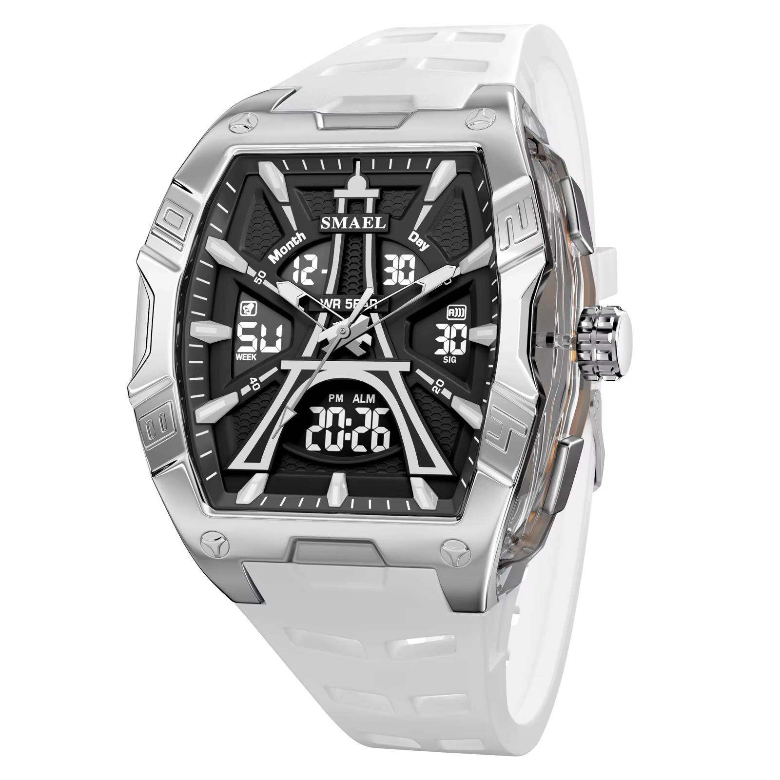SMAEL – montre de luxe pour hommes, étanche, lumineuse, de haute qualité, LED, chronographe à quartz