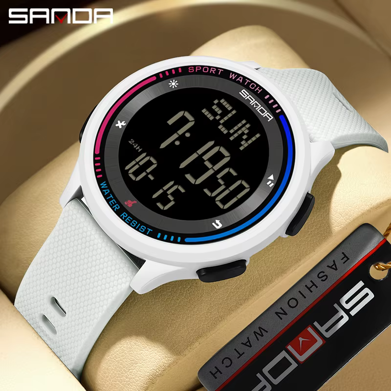 SANDA montre pour hommes fonctions multiples Sports de plein air chronomètre étanche mouvement numér