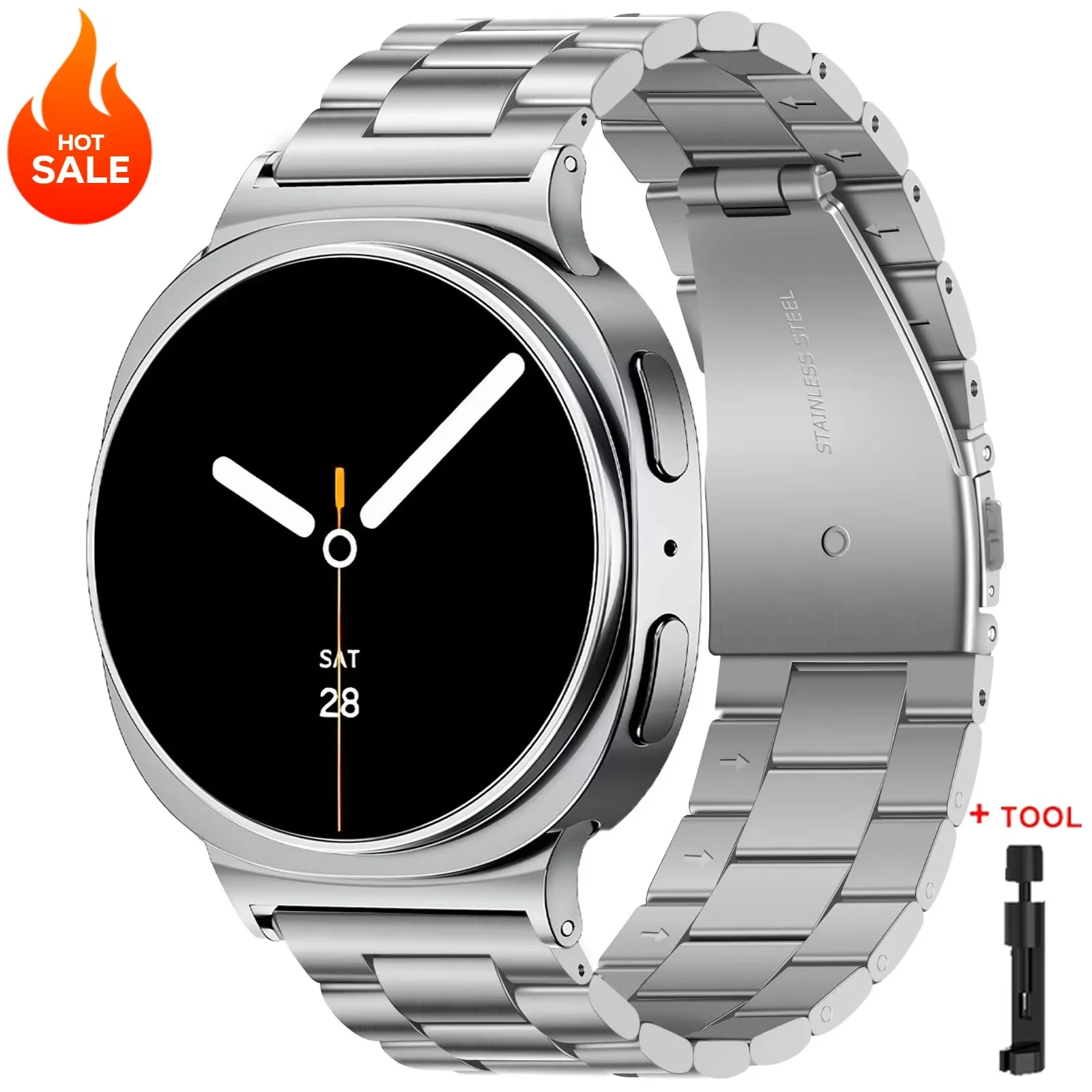 Bracelet en métal pour Samsung Galaxy Watch 8 40mm 44mm 8 classique 46mm Bracelet en acier inoxydabl