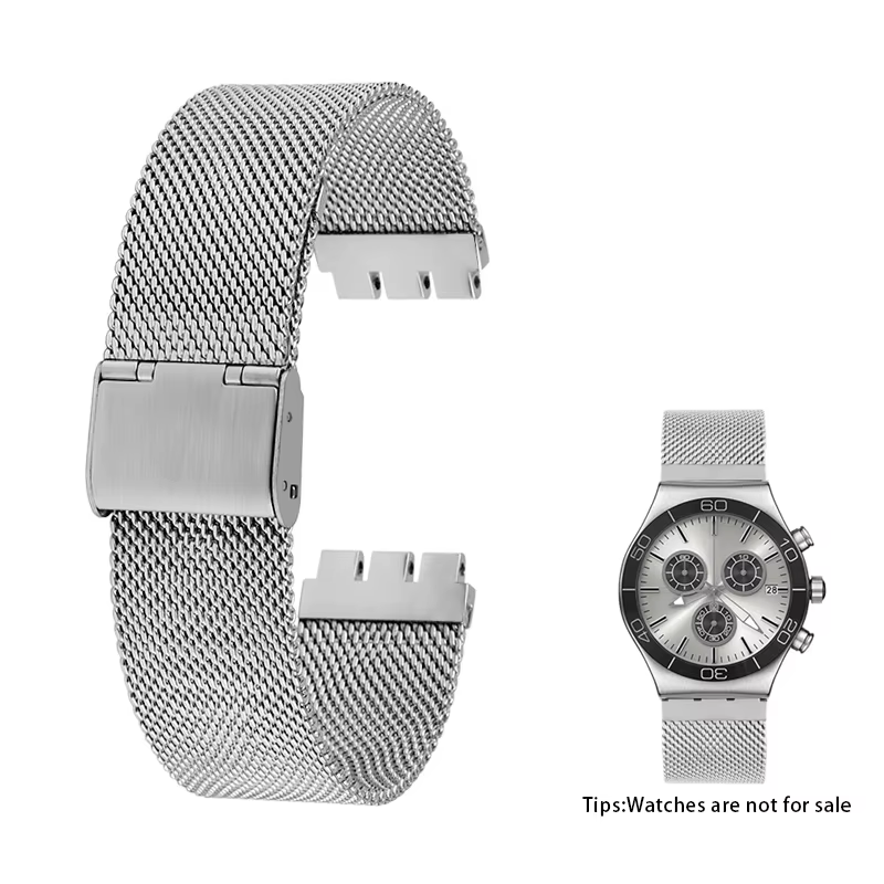 Pour Swatch IRONY YAS112 /YGS749 bracelet en maille tissée en acier fin pour hommes chaîne de montre
