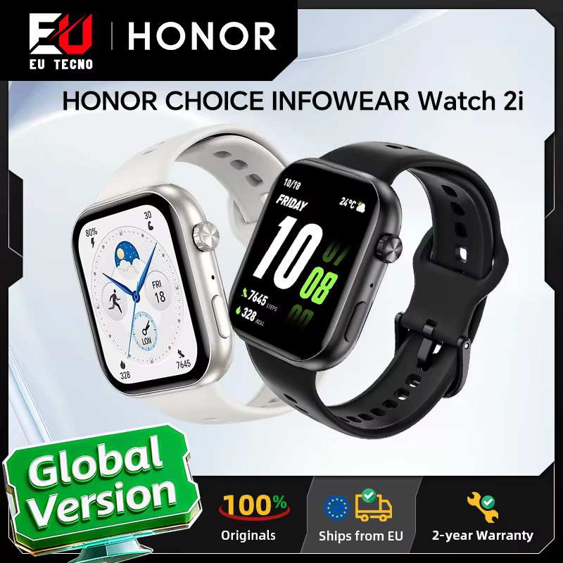 Montre connectée HONOR CHOICE InFoWear Watch 2i, version mondiale, écran AMOLED de 1,85 pouces, surv