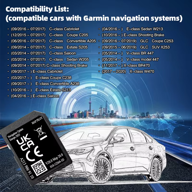 Carte SD de navigation Garmin pour Mercedes GLC C E V X-class, cartes Polit V20, mise à jour GPS, ca