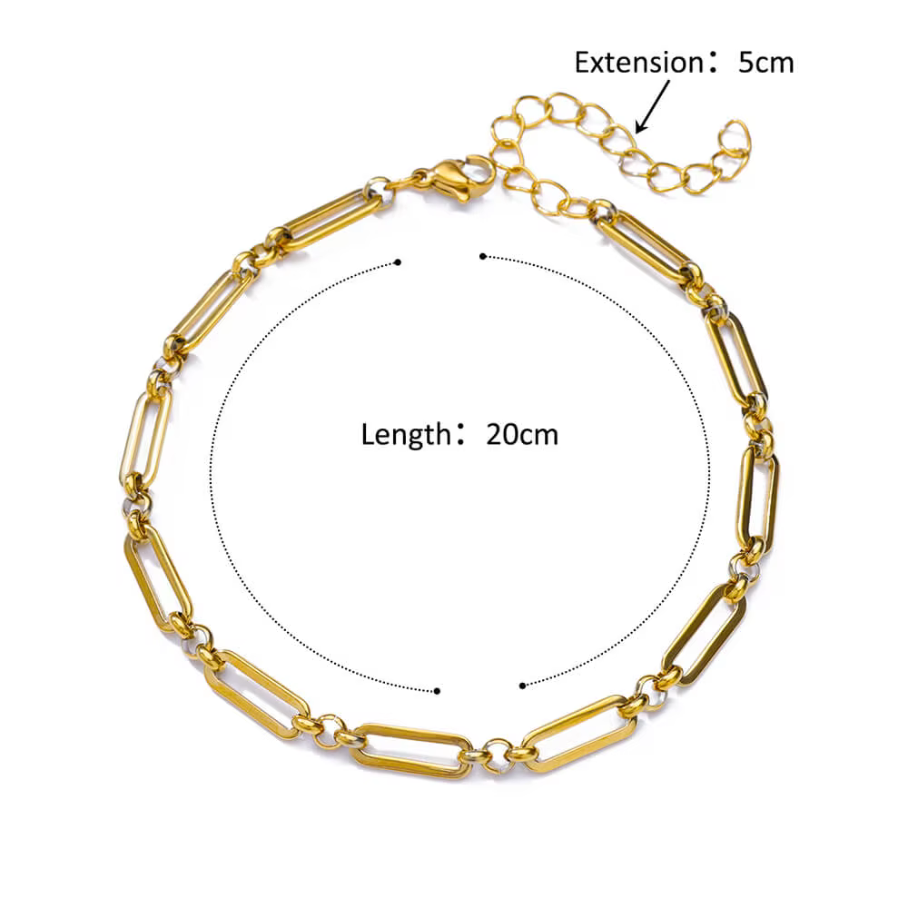 Bracelet de cheville en acier inoxydable doré pour femme, bracelet de cheville, accessoires de plage