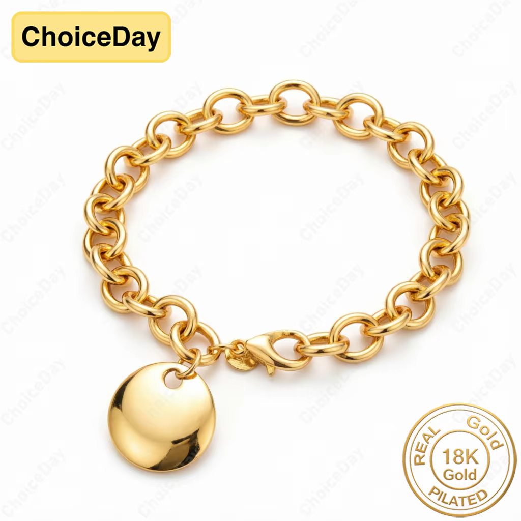 Bracelet rond brillant plaqué or 18 carats pour femmes, bijoux de mariage élégants, accessoires de f