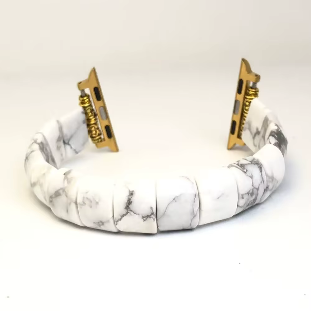 Bracelet en agate pour Apple Watch, 46/45/44/40/41/42mm, pierre naturelle, Onyx du Botswana, pour iW