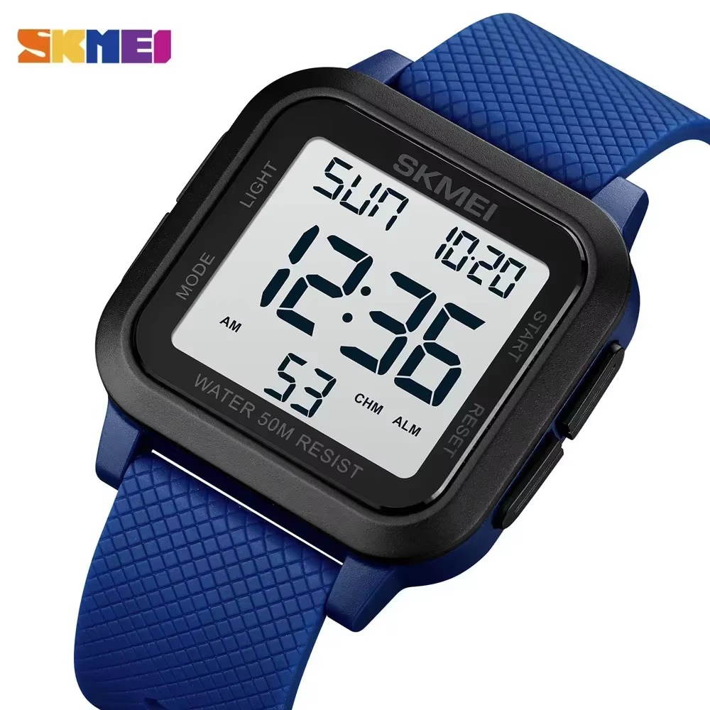 SKMEI1894-Montre Numérique à Affichage LED pour Homme, Horloge Militaire Étanche, dehors de Plein Ai