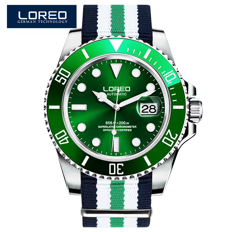 LOREO Original hommes montre d'affaires 20ATM étanche montre-bracelet haut de gamme Sport décontract